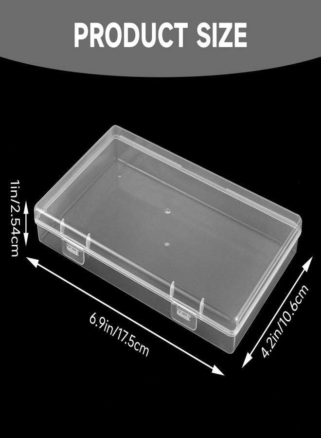Lemecima 6 Pack Rectangular Clear Plastic Storage Containers Box with Hinged Lid for Beads and Other Small Craft Items (6.9 x 4.2 x 1 inch) - Image 2